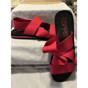 Vintage 90s ESPRIT Red Stretchy Sandals Women’s 7 Retro Artsy Boho Indie HTF